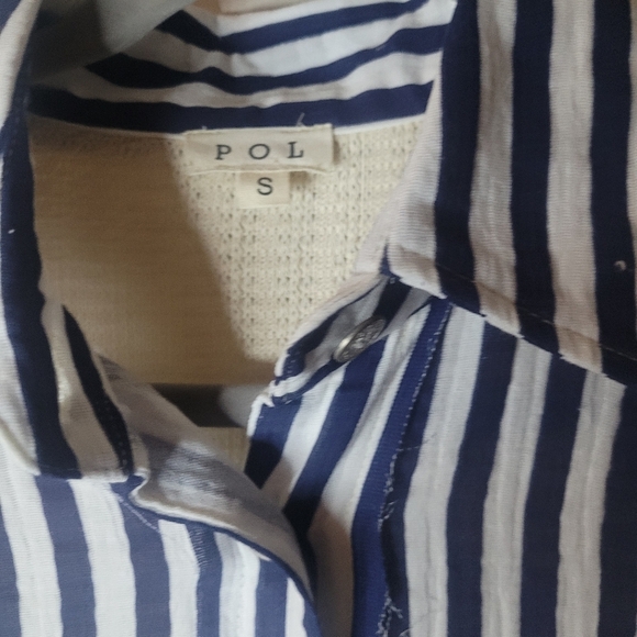 POL Floral Print Peace Striped Patchwork Oversized Buttoned Down Shirt.Sz S.NWOT - Picture 7 of 8